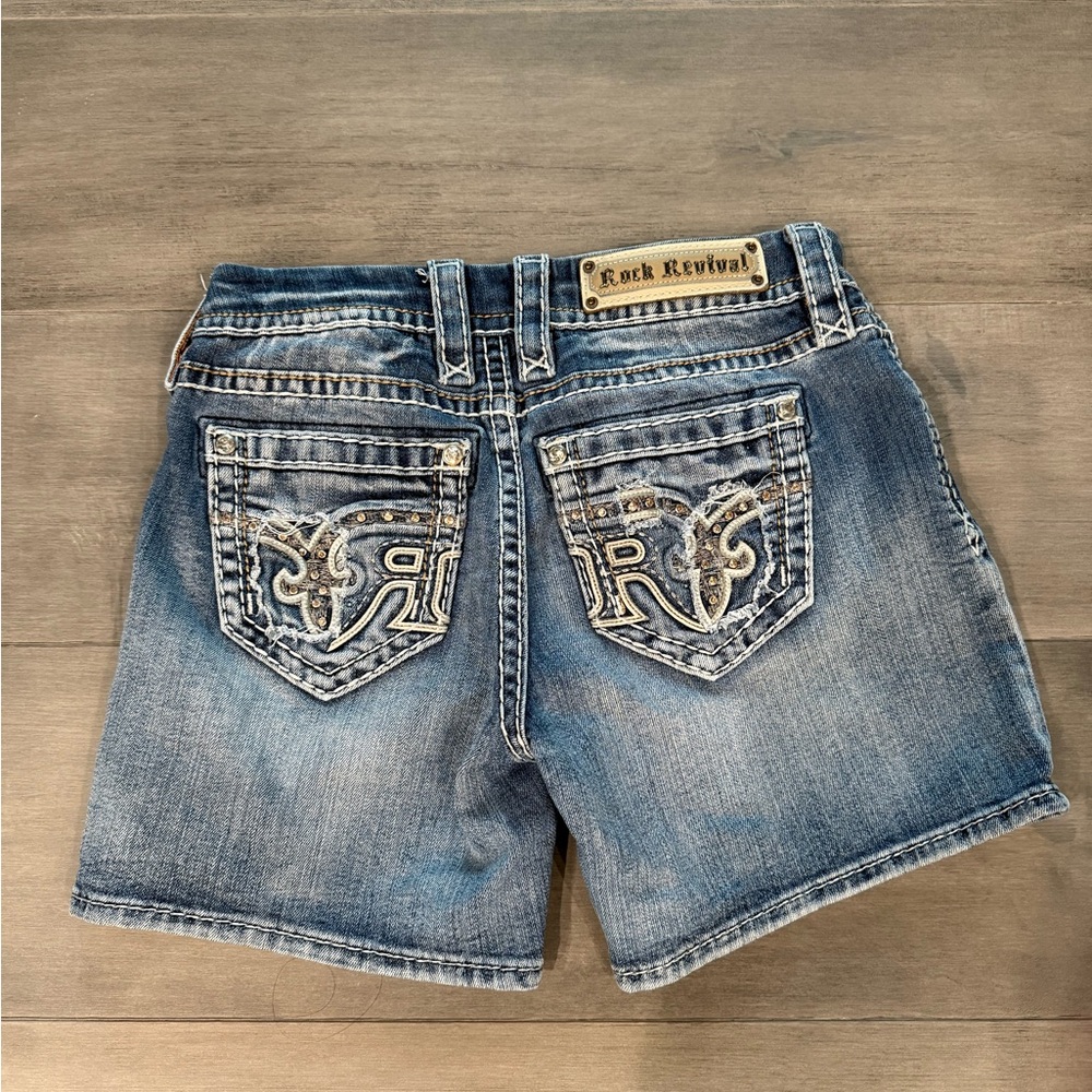 Rock Revival Faded Blue Denim Shorts